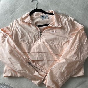 Pink adidas cropped windbreaker